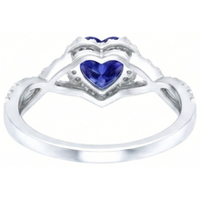 Afbeelding in Gallery-weergave laden, Hart Geslepen Blauwe Saffier Van Ceylon Ring
