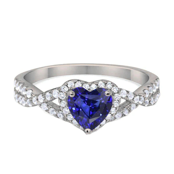 Hart Geslepen Blauwe Saffier Van Ceylon Ring