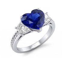 Afbeelding in Gallery-weergave laden, echte round diamant 4.50karaat ring zijaanzicht
