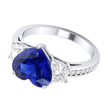 Afbeelding in Gallery-weergave laden, echte round diamant 4.50karaat ring met diamantaccenten
