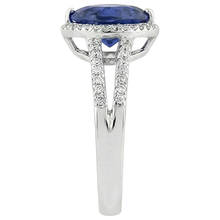 Afbeelding in Gallery-weergave laden, Hart Sri Lanka Saffier Natuurlijke uit de aarde gewonnen Diamanten Witgoud 14K Ring 9.50 Karaat
