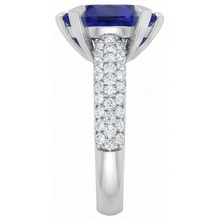Afbeelding in Gallery-weergave laden, Hartvormige Blauwe Saffier uit de aarde gewonnen Diamanten Ring 5 Karaat Witgoud Sieraden

