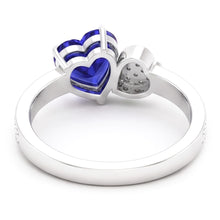 Afbeelding in Gallery-weergave laden, Hart blauwe saffier edelsteen ring 2,50 karaat Natuurlijke echte diamant ( niet in het laboratorium gekweekt )en wit goud
