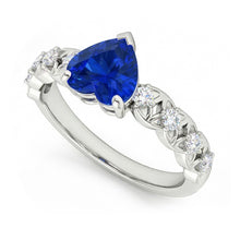 Afbeelding in Gallery-weergave laden, Hart edelsteen Sri Lankaanse saffier ring met accenten 2,50 karaat
