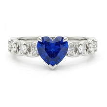 Afbeelding in Gallery-weergave laden, Hart edelsteen Sri Lankaanse saffier ring met accenten 2,50 karaat
