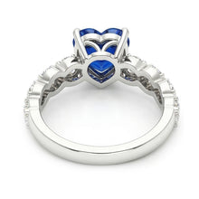 Afbeelding in Gallery-weergave laden, Hart edelsteen Sri Lankaanse saffier ring met accenten 2,50 karaat
