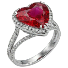 Afbeelding in Gallery-weergave laden, echte round robijn 7.75karaat ring close-up detail
