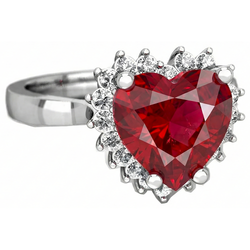 Hartgeslepen Rode Robijn IGI GECERTIFICEERDE en Diamanten Ring 7.50 Karaat Sieraden 14K Witgoud