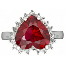 Afbeelding in Gallery-weergave laden, Hartgeslepen Rode Robijn IGI GECERTIFICEERDE en Diamanten Ring 7.50 Karaat Sieraden 14K Witgoud
