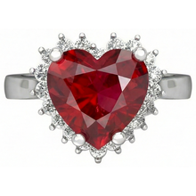 Afbeelding in Gallery-weergave laden, Hartgeslepen Rode Robijn IGI GECERTIFICEERDE en Diamanten Ring 7.50 Karaat Sieraden 14K Witgoud
