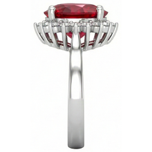 Afbeelding in Gallery-weergave laden, Hartgeslepen Rode Robijn IGI GECERTIFICEERDE en Diamanten Ring 7.50 Karaat Sieraden 14K Witgoud
