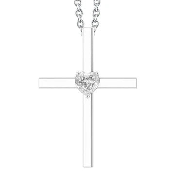 Hart Old Miner Cross Echt Diamond Pendant 1 Karaat Dia Met Ketting