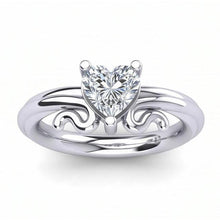 Afbeelding in Gallery-weergave laden, Hartvorm Solitaire 1.50 Ct Echt Diamanten Trouwring Wit Goud 14K
