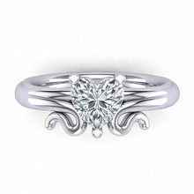 Afbeelding in Gallery-weergave laden, Hartvorm Solitaire 1.50 Ct Echt Diamanten Trouwring Wit Goud 14K
