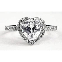 Afbeelding in Gallery-weergave laden, Hartvormige Echt Diamanten Halo-Ring 2,38 Karaat Witgoud
