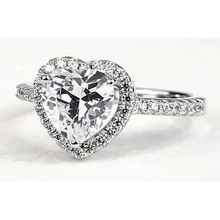 Afbeelding in Gallery-weergave laden, Hartvormige Echt Diamanten Halo-Ring 2,38 Karaat Witgoud

