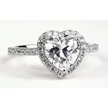 Afbeelding in Gallery-weergave laden, Hartvormige Echt Diamanten Halo-Ring 2,38 Karaat Witgoud
