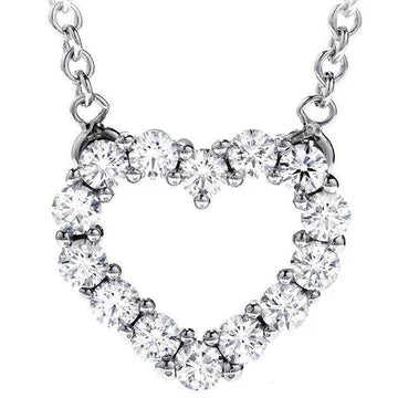 Hartvormige Hanger Ketting 2,80 Ct. Rond geslepen Echt Diamanten Goud Wit