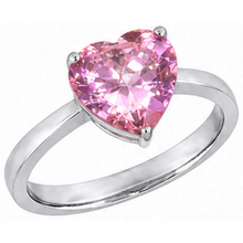 Afbeelding in Gallery-weergave laden, Heart Cut Solitaire 3 karaats roze saffier ring 14K wit goud Nieuw

