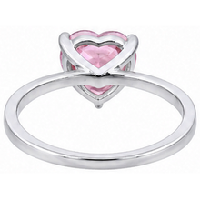 Afbeelding in Gallery-weergave laden, Heart Cut Solitaire 3 karaats roze saffier ring 14K wit goud Nieuw
