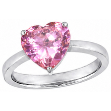 Afbeelding in Gallery-weergave laden, Heart Cut Solitaire 3 karaats roze saffier ring 14K wit goud Nieuw
