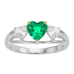High-end Fijne Smaragd Gekleurde Steen Ring 1 karaat