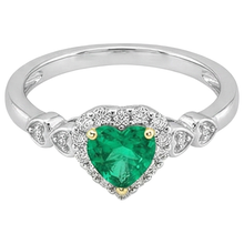 Afbeelding in Gallery-weergave laden, Edelsteen Ring Bicolor 14K Goud met Colombiaanse Smaragd – profielaanzicht
