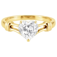 Afbeelding in Gallery-weergave laden, Hartvorm Fijne Diamant ring in 14 Karaat Geelgoud – zijaanzicht
