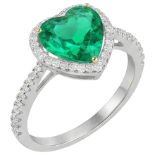 Afbeelding in Gallery-weergave laden, Colombiaanse Smaragd Edelsteen Ring 2 karaat Bicolor 14K Goud – vooraanzicht
