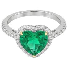 Afbeelding in Gallery-weergave laden, Edelsteen Ring Bicolor 14K Goud met Colombiaanse Smaragd – zijaanzicht

