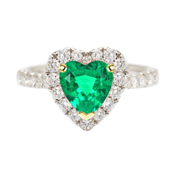 Op maat gemaakt Heart Fijne Smaragd Gekleurde Steen Ring – 2