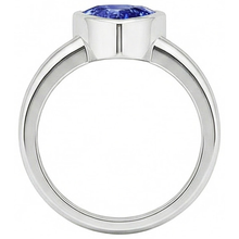 Afbeelding in Gallery-weergave laden, Heren Edelsteen Ring Solitaire Triljoen Bezel Set Ceylon Sapphire 3 Ct
