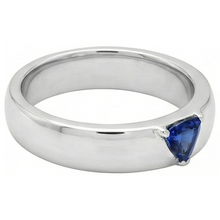 Afbeelding in Gallery-weergave laden, Heren Edelsteen Ring Solitaire Triljoen Diepblauwe Saffier Sieraden 1 Ct
