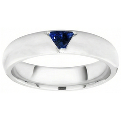 Heren Edelsteen Ring Solitaire Triljoen Diepblauwe Saffier Sieraden 1 Ct