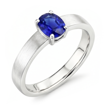 Afbeelding in Gallery-weergave laden, Heren Edelsteen Solitaire Ring Ovaal Natuurlijke Blauwe Saffier 1.50 Karaat
