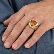Afbeelding in Gallery-weergave laden, Heren Fijne Sieraden 14K Geelgoud met Citrien – 8,5 karaat
