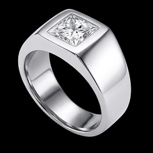 Afbeelding in Gallery-weergave laden, Heren Ring Met Prinses Geslepen Diamant
