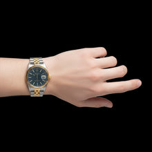 Afbeelding in Gallery-weergave laden, Heren Rolex Roestvrij Staal &amp; Goud Horloge Blauwe Wijzerplaat SNELLE INSTELLING
