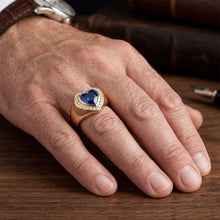 Afbeelding in Gallery-weergave laden, Heren VVS Gekleurde Steen Ring – Korenbloem Saffier 3,75 karaat
