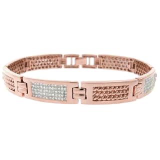 Heren 7,50 Karren Echt Diamanten Armband Rosé Goud 14K