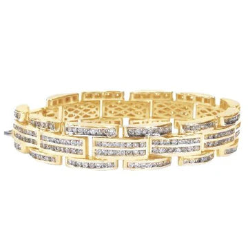 Heren Echt Diamanten Armband Geel Goud 14K Sieraden 17,60 Karaat