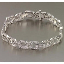 Afbeelding in Gallery-weergave laden, Heren Echt Diamanten Armband Prong Set 9 Karaat Witgouden Sieraden 14K Nieuw
