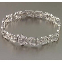 Afbeelding in Gallery-weergave laden, Heren Echt Diamanten Armband Prong Set 9 Karaat Witgouden Sieraden 14K Nieuw
