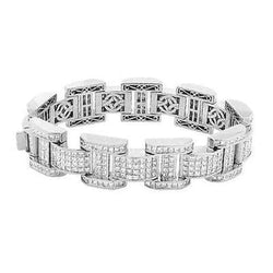 Heren Prinsesslijpsel uit de aarde gewonnen diamanten armband Witgoud 20 karaat
