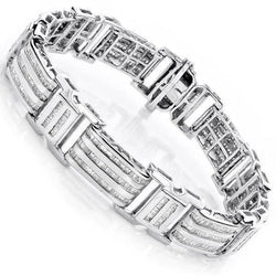 Unieke Herenarmband Baguette Natuurlijke uit de aarde gewonnen Diamant