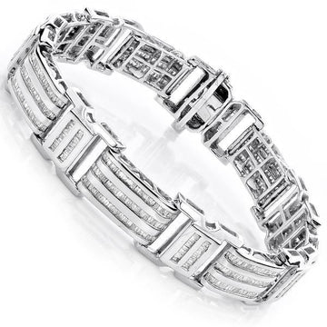 Heren Stokbrood Armband Echt Diamant