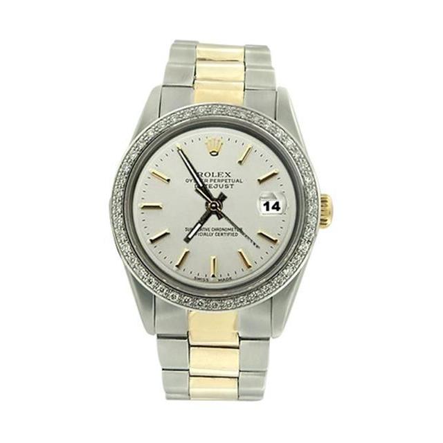 Heren Rolex Datumjust horloge witte Stok-wijzerplaat eeuwigdurend roestvrij staal en goud snel ingesteld
