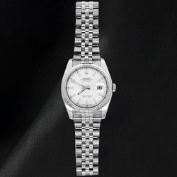 Herenhorloge Rolex Datejust Verborgen Sluiting Zilveren Wijzerplaat Jubilee Band Verborgen