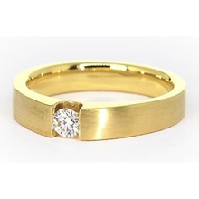 Afbeelding in Gallery-weergave laden, Herenring Geel Goud 14K 0,75 Karaat Echt Diamant Spanningsset
