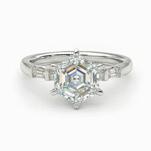Afbeelding in Gallery-weergave laden, Diamant Princess Verlovingsring in 14K Witgoud – hoofdaanzicht
